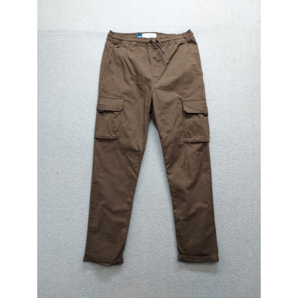 Old Navy Women Pants XL Brown Drawstring Elastic Waist Cargo Pockets Logo Casual